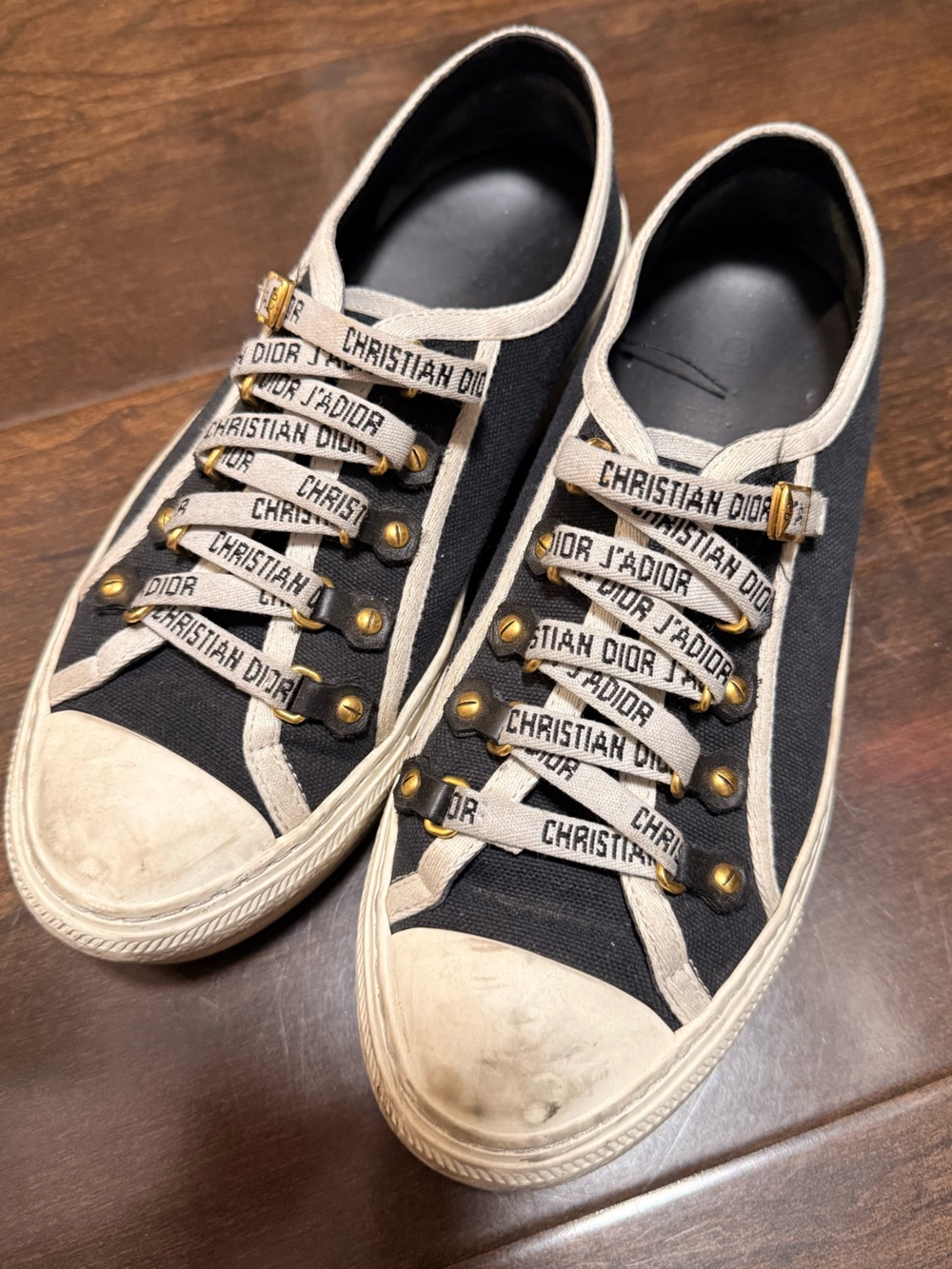 Authentic Dior Black and White Canvas Sneakers